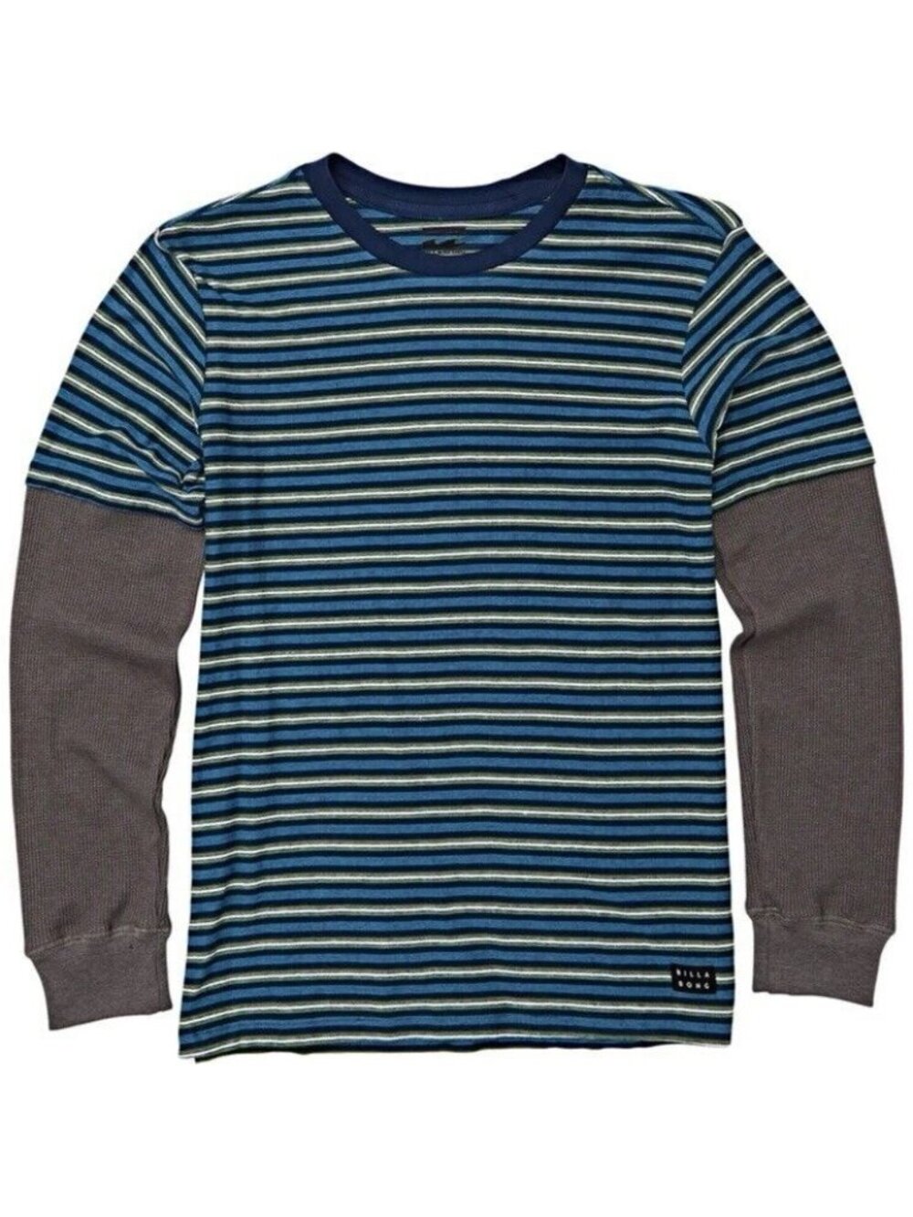 Billabong Premium Tee Mens Knit Long Sleeve Fall 2 in1 2 Fer Striped Shirt Tee S
